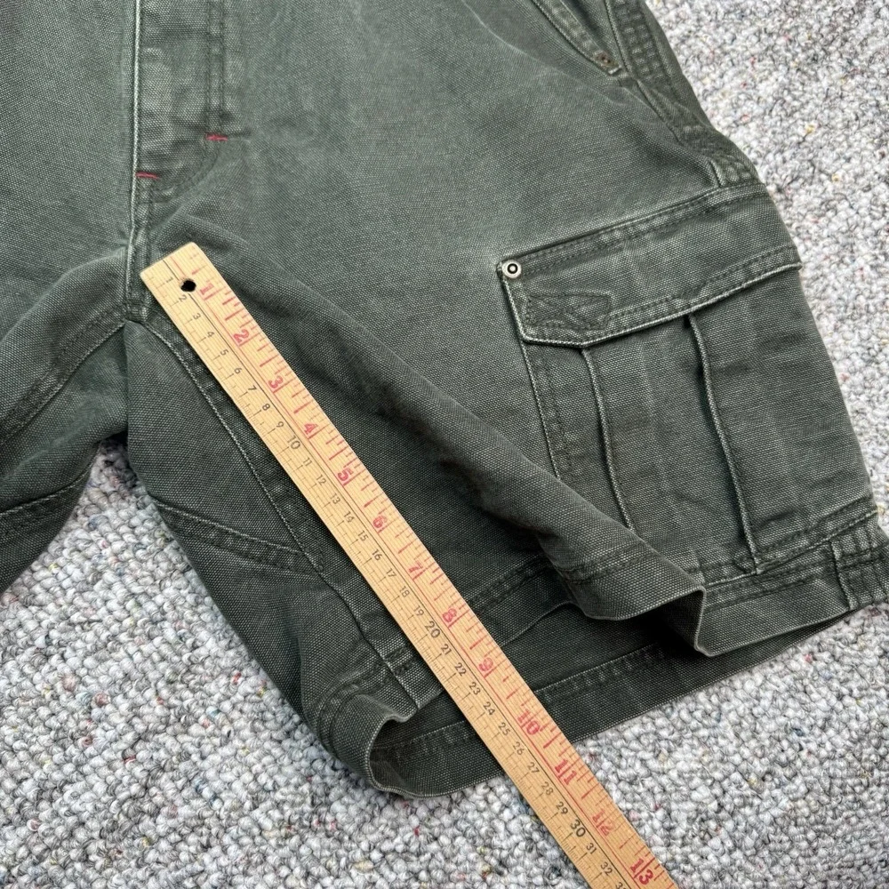 Cabelas Shorts Mens 32 Cargo Carpenter Hiking Outdoors Cotton Green